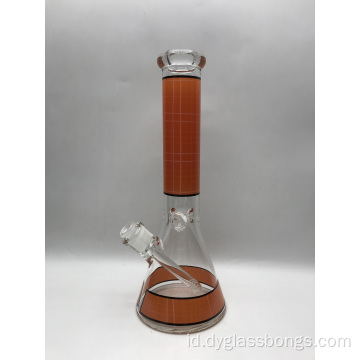 Glass Beaker Bongs dengan Applique Orange Sederhana